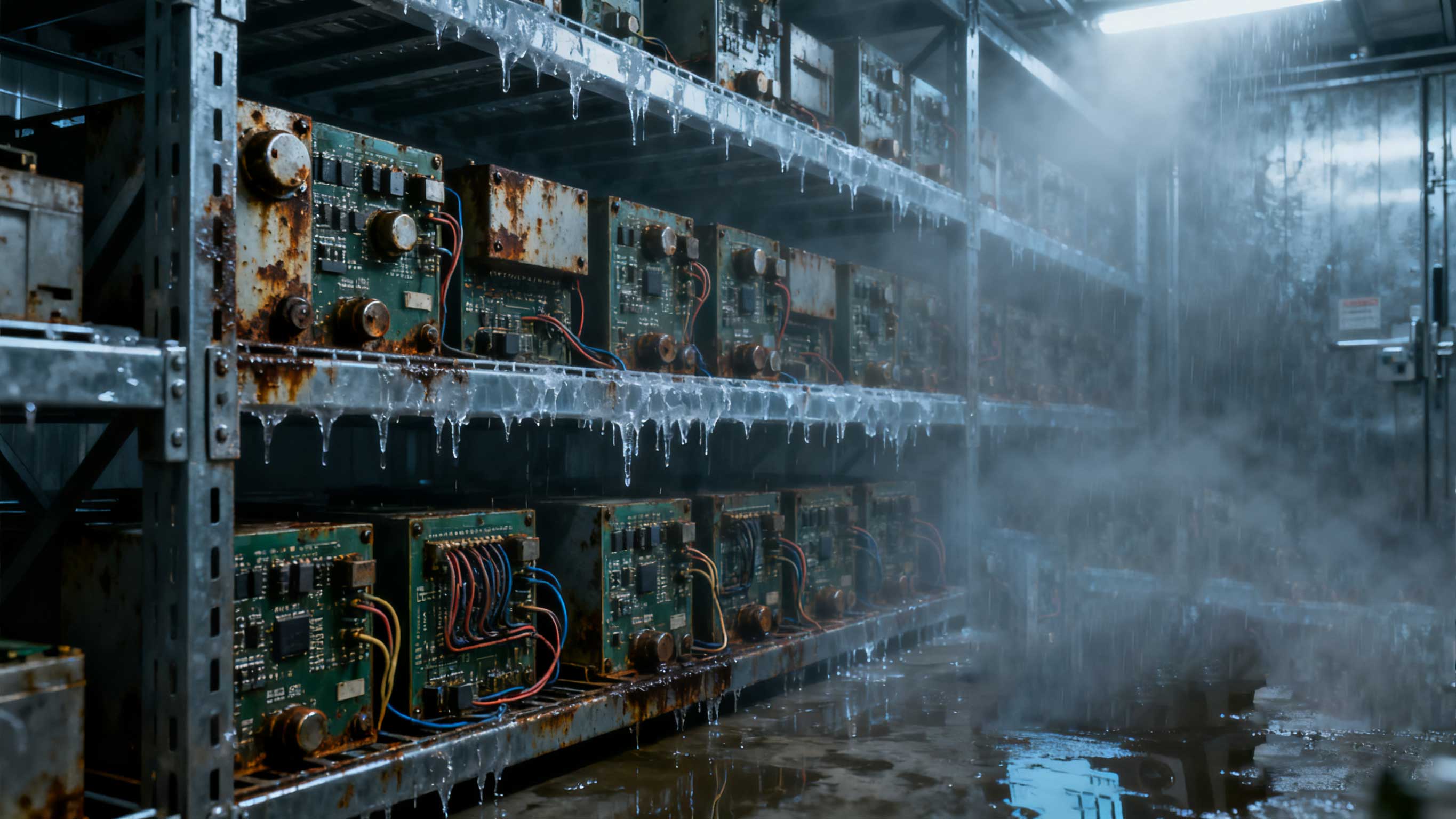 Ржавые металлические части электронных компонентов